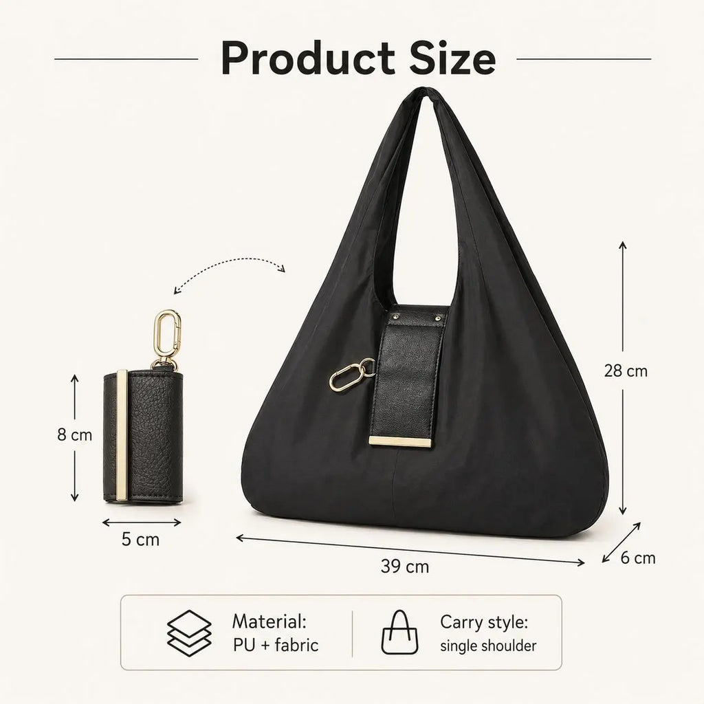 Compact Foldable Keychain Tote Bag – Expandable Reusable Grocery Shopping Bag with Key Ring