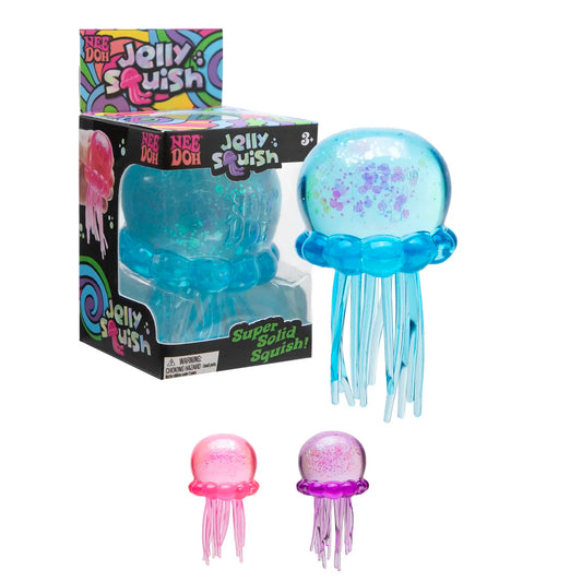 Needoh Schylling Jelly Squish - Soft Gel Filled Sensory Squeeze Toy, Stretchy Elastic Squishy Stress Relief Ball, Calming Anxiety Reducing Hand Fidget, Cute Relaxing Jelly Texture, Fun Portable Handheld Squeeze Toy Gift for All Ages
