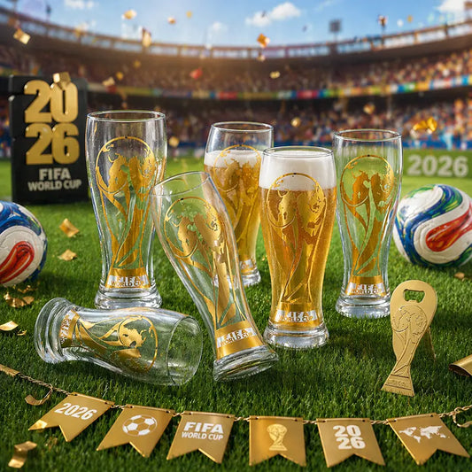 Official FIFA World Cup 26 Gold Stamped Classic Beer Glass--Collector's Edition summervibes Drinkware Tumblers