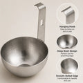 Hervidor de huevos de acero inoxidable con gancho para colgar, diseño de cuenco hondo para huevos escalfados y al vapor