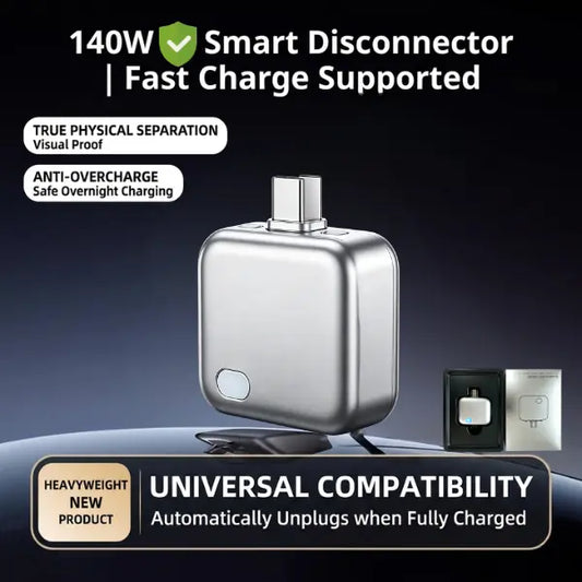 140W Smart Battery Guard: Physical Disconnect & Auto-Eject Anti-Overcharge Charger