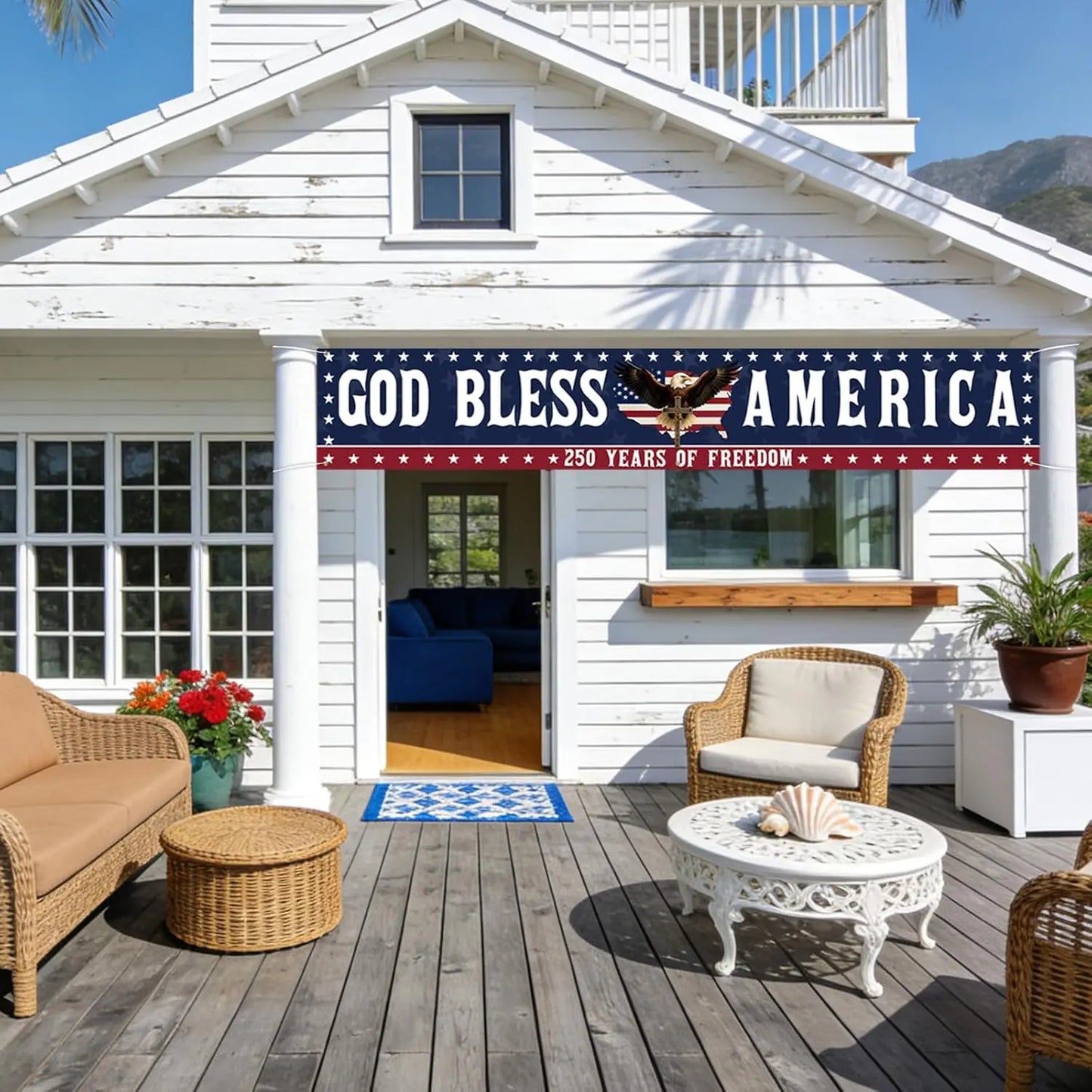 Celebrate 250 Years of Freedom™ – Large God Bless America Patriotic Banner
