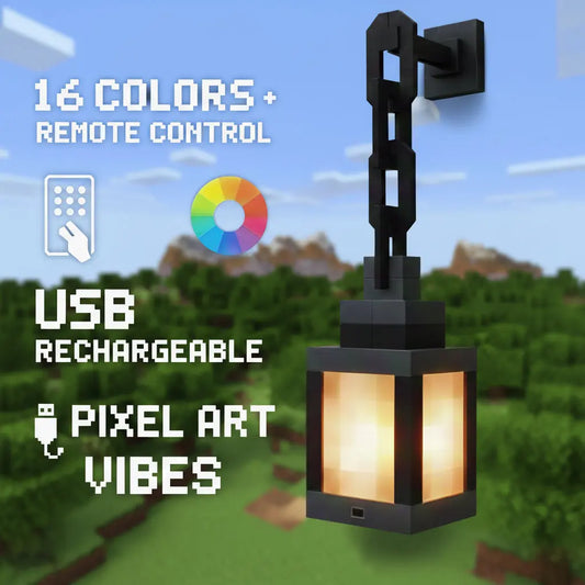 DIYCOM RGB Soul Lantern Night Light – 3D Printed Wall Lamp, 16-Color LED, Remote Control, 4 Lighting Modes