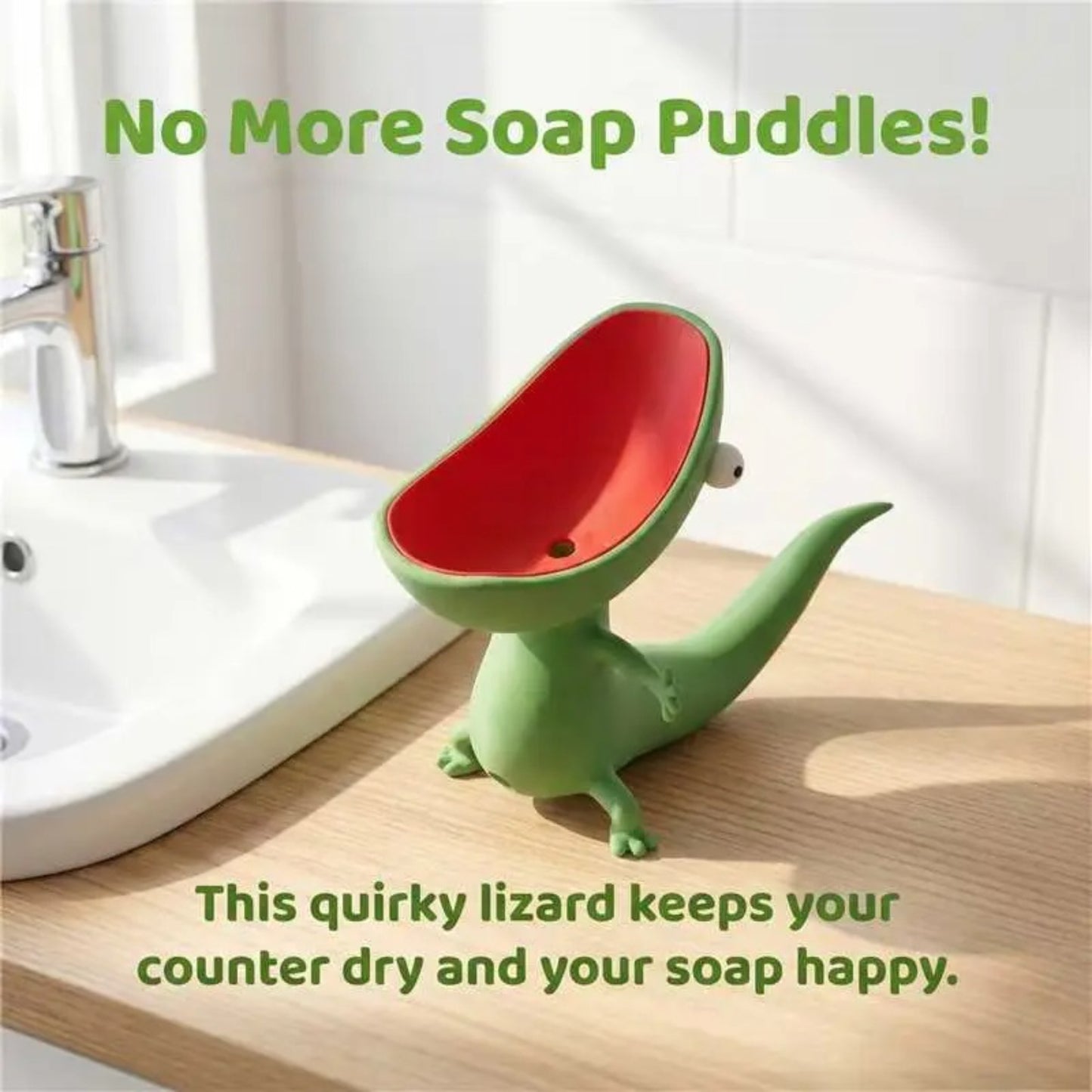 Cute Lizard Soap Holder – Multifunctional Sponge, Jewelry & Key Holder for Bathroom and Kitchen