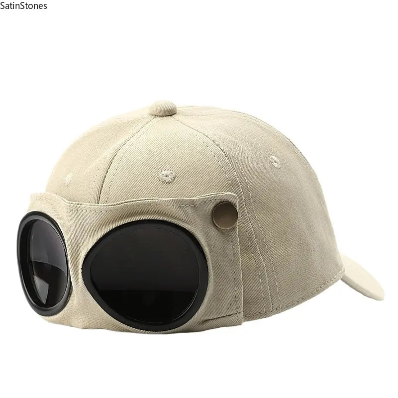 Men's Korean-Style Pilot Baseball Cap - Personalized Glasses-Ready, Curved Visor, Casual Style, Sunshade for Spring & Summer, Fitted Hat, Mens Gifts, Accessories Adults
