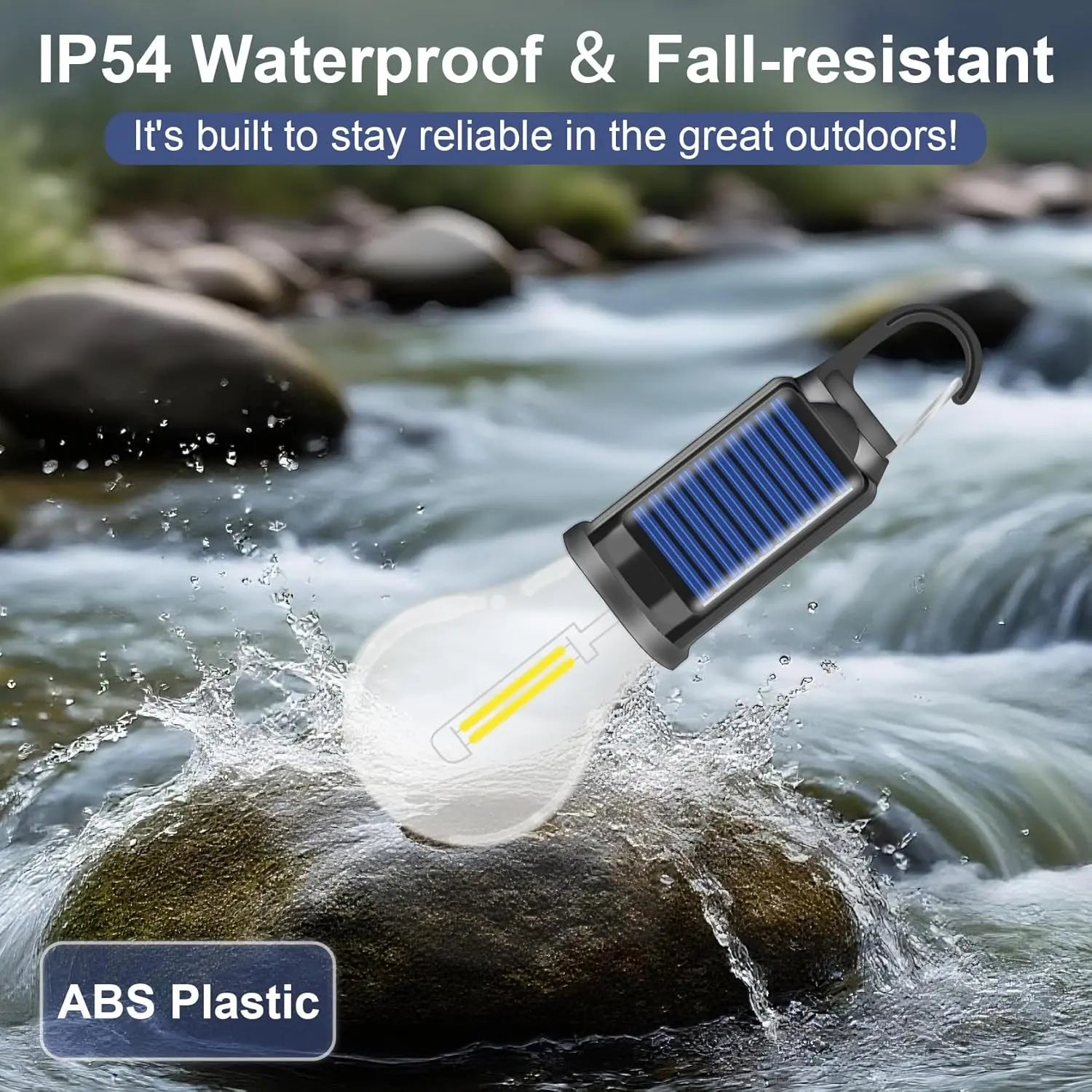 1/2/4 PCS Rechargeable Solar LED Light Bulbs with Waterproof Clip Hook, Solar Outdoor Lights, Portable Camping Gear for Hiking & Emergency Use
