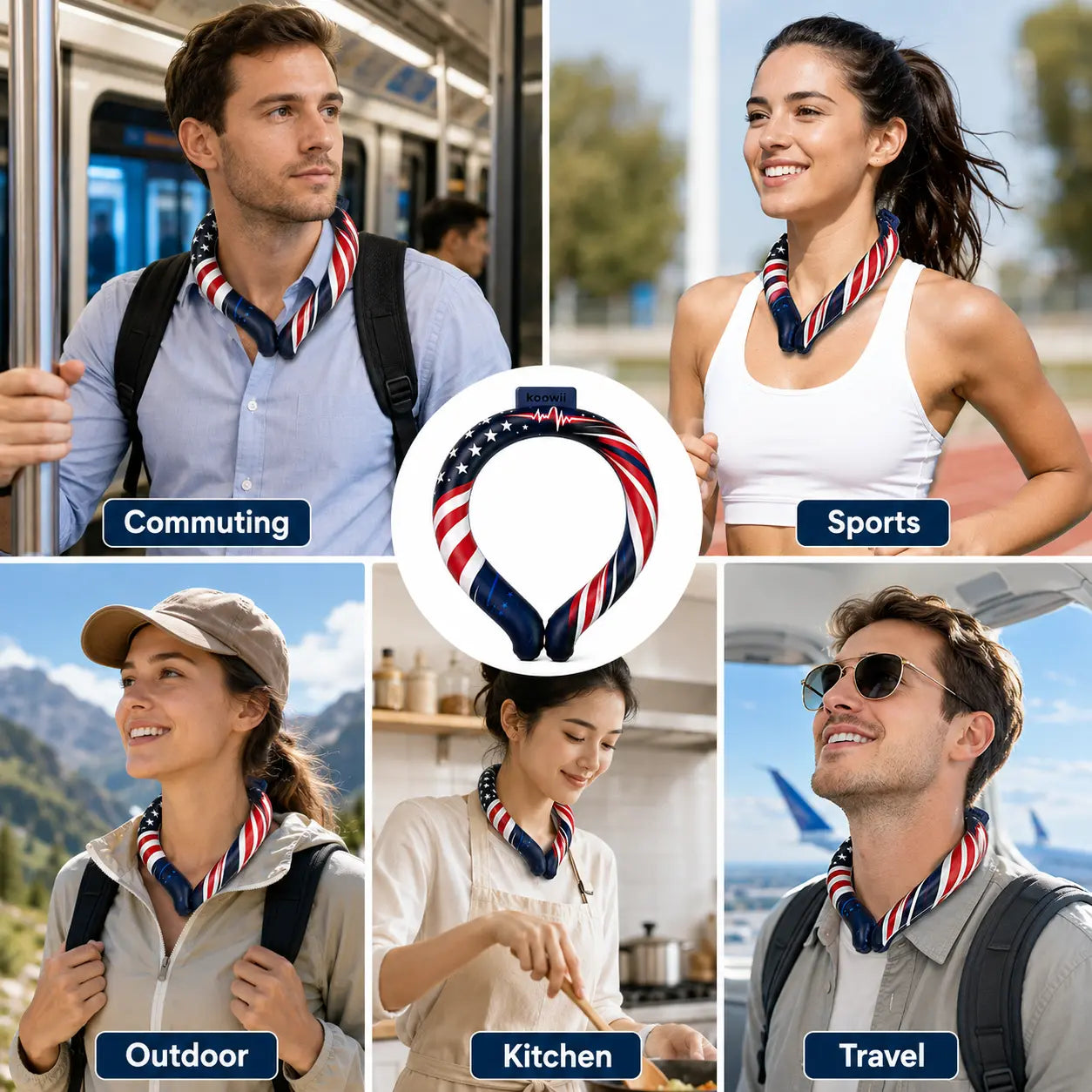 Reusable Neck Cooling Ring – Wearable Ice Neck Cooler for Summer Heat Relief
