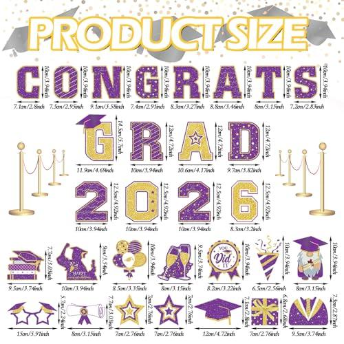 2026 Graduation Car Magnets Congrats Grad Magnetic Bumper Stickers Refrigerator Decals Senior Car Decorations for Car Refrigerator Garage Door