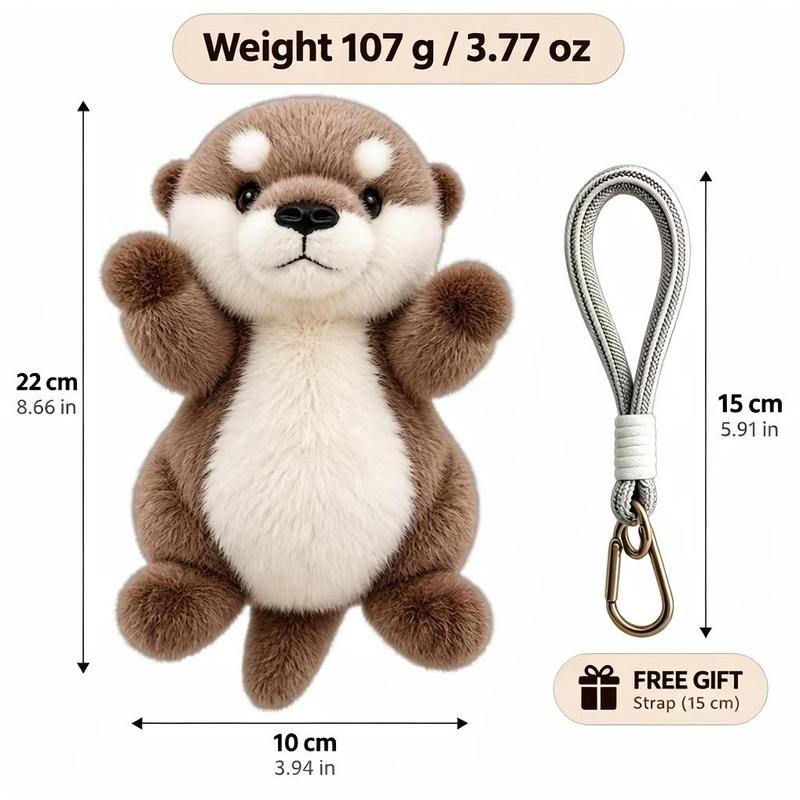 Realistic Soft Plush Otter Keychain – Viral Vibe Bag Charm & Backpack Pendant