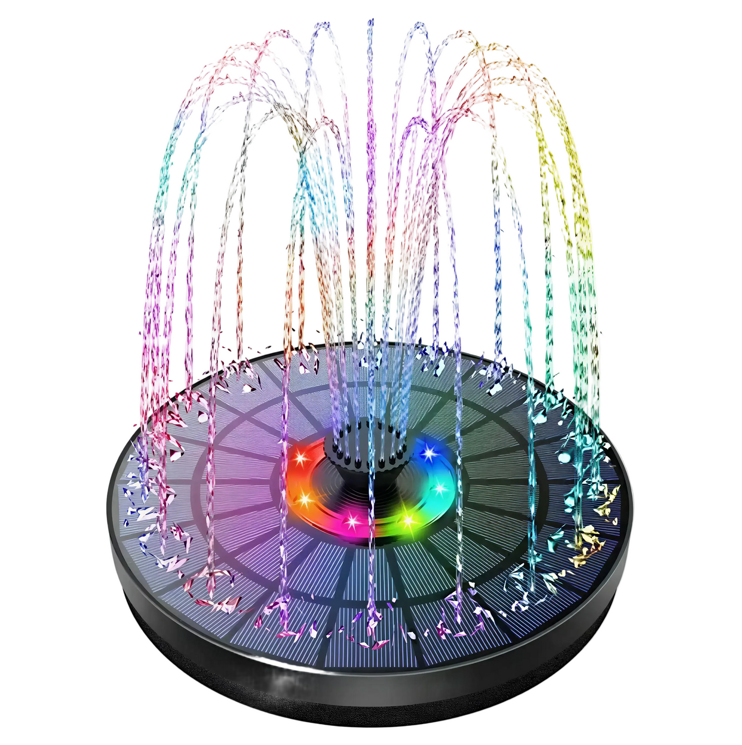 Solar Fountain, Solar Powered Bird Bath Fountain Pump， 1.5W Solar Panel Kit Water Pump, Outdoor Watering Submersible Pump for Pond, Pool, Garden, Fish Tank