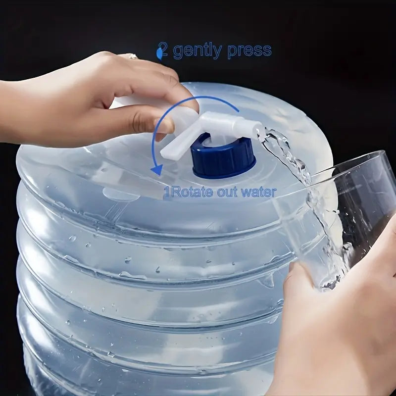 2-Pack Collapsible Water Storage Bucket with Spout – Portable Camping Water Container