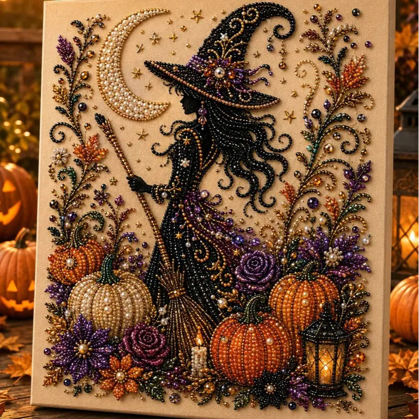 Kit de arte DIY de fantasmas de Halloween con perlas – Regalo de manualidades 3D espeluznante y bonito para la decoración del hogar en otoño
