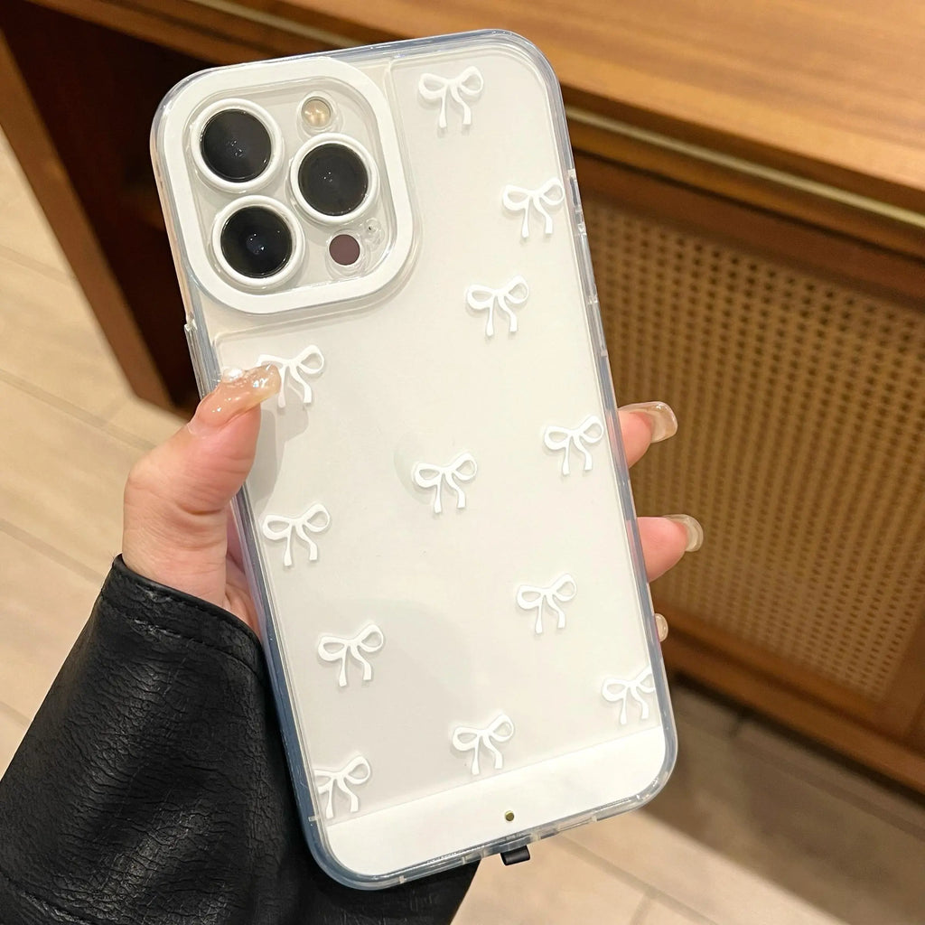 LED Bowknot Phone Case – Aesthetic Shockproof Protective Cover for iPhone 17 Pro Max