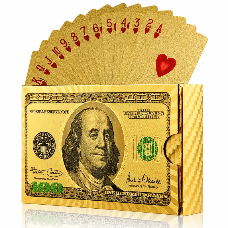 C-Note Metallic Waterproof Playing Cards – Premium Diamond Finish Gold & Silver Poker Deck