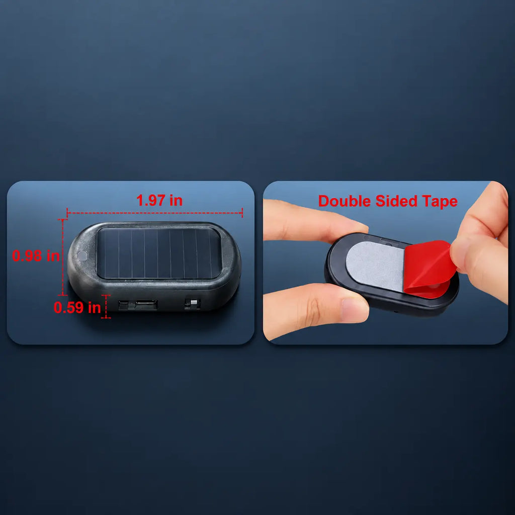 Solar Powered Fake Car Alarm Light – Auto Sensor Simulated LED Security Flashing Lamp