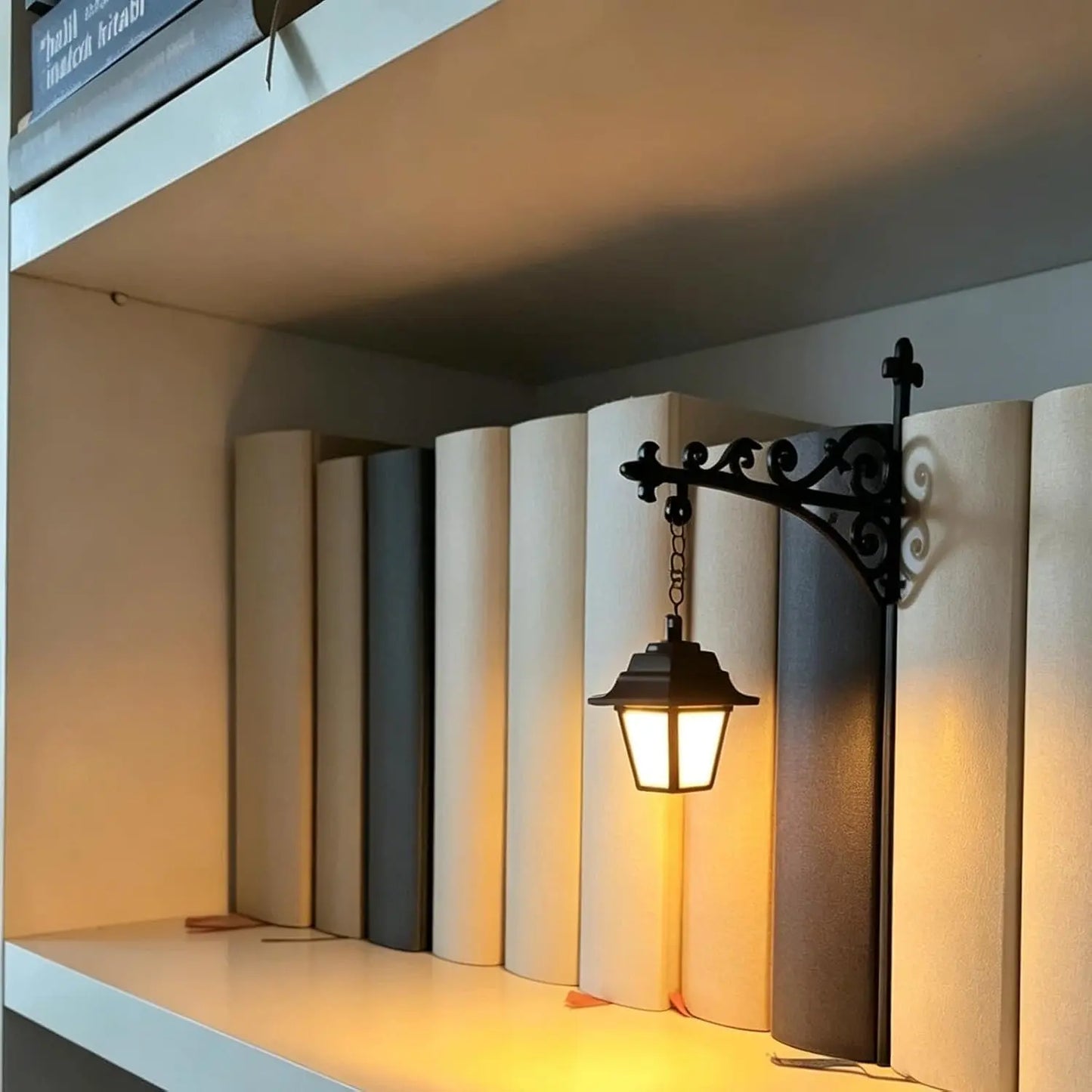 Mini Library Lantern Shelf Lamp for Cozy Reading Nook Decor
