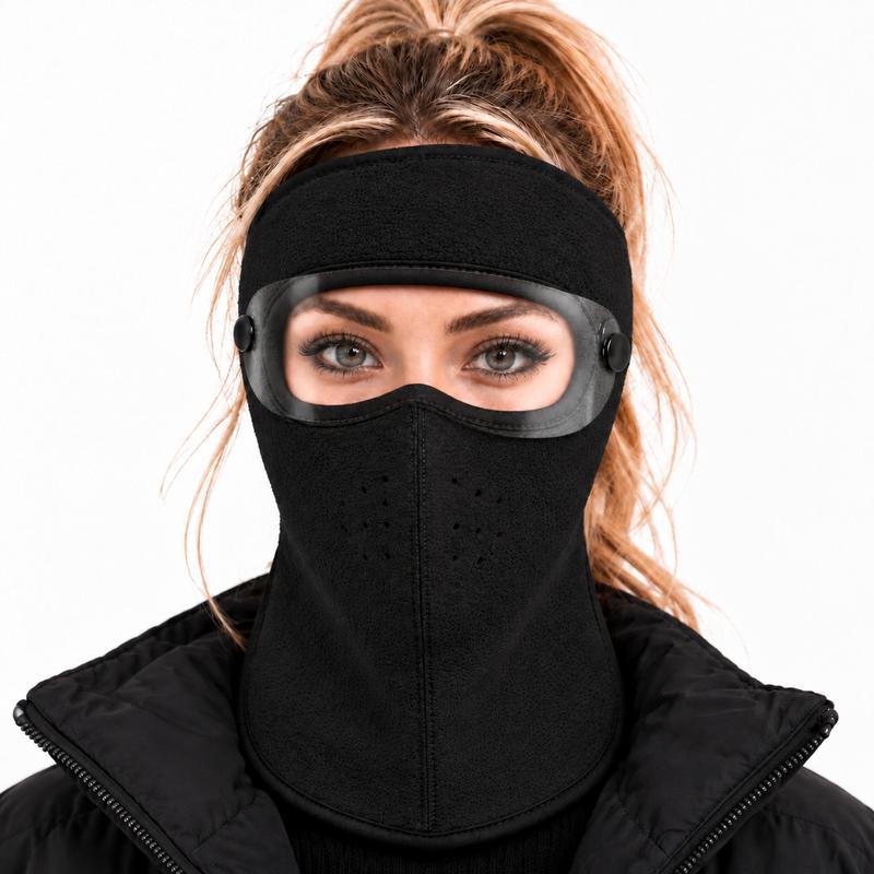 Winter Face Mask with Detachable Goggles – Windproof Thermal Fleece Full Cover for Outdoor Cycling & Skiing