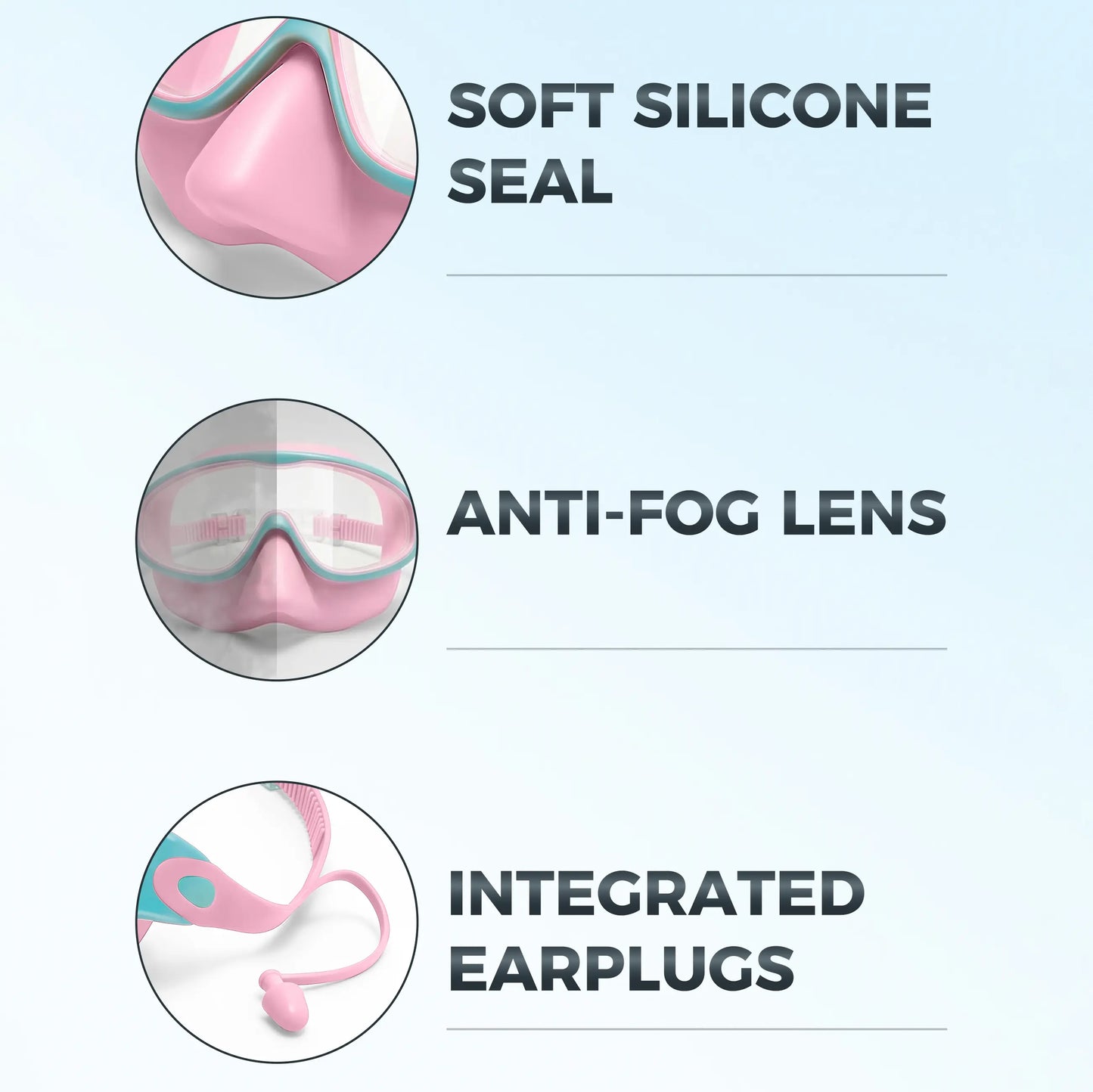 Swim Goggles 2 Pack – Nose-Cover Design for Kids