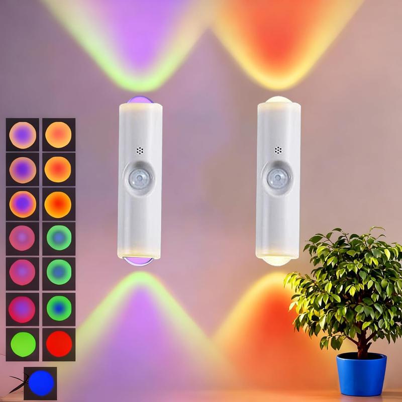 Smart LED Motion Sensor Magnetic Wall Lamp – Dimmable RGB USB Rechargeable Night Light