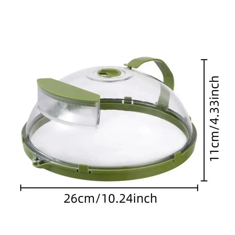 10" Clear Microwave Splatter Cover: Built-in Water Steamer & Steam Vent Lid