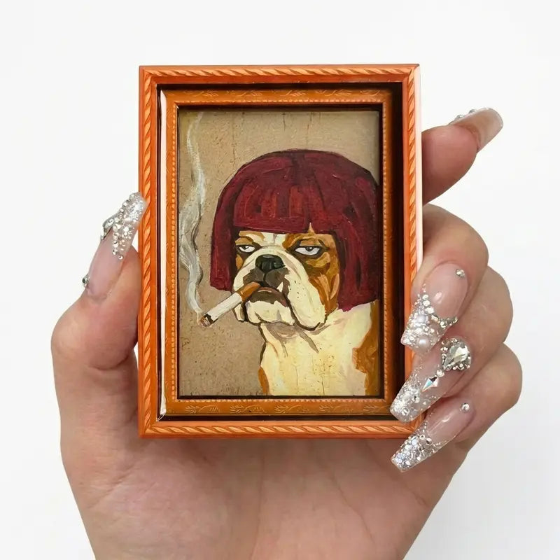 Funny Vintage Art Frame Fridge Magnets - Quirky Animal Portraits for Home & Office