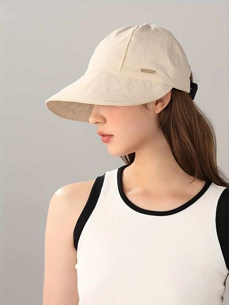 1/2/4 Pack Women's Wide Brim Sun Visor Hat - UPF 50+ Open Top Cap for Ponytails, Golf, and Beach