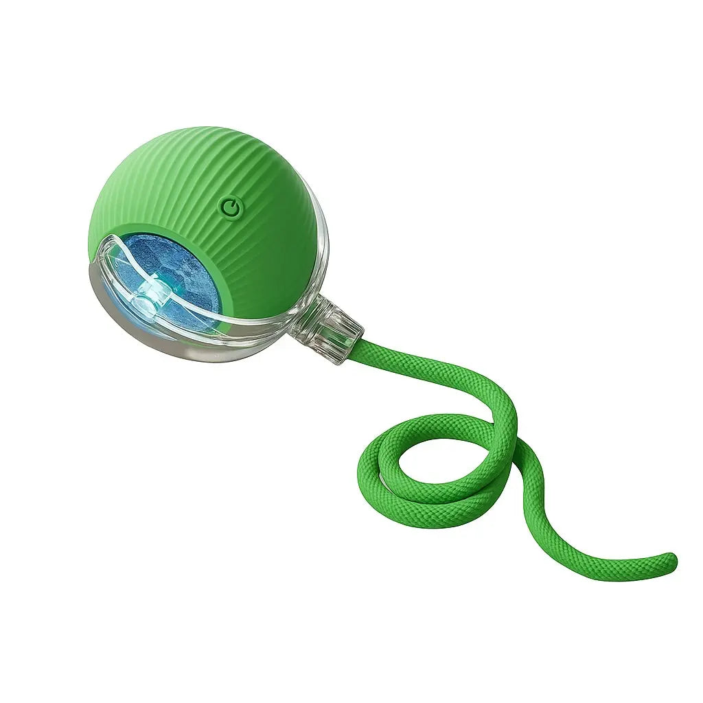 Mizusu Interactive Pet Rolling Ball Toy with 2 Replaceable Tails, Automatic Dog & Cat Teaser Toy