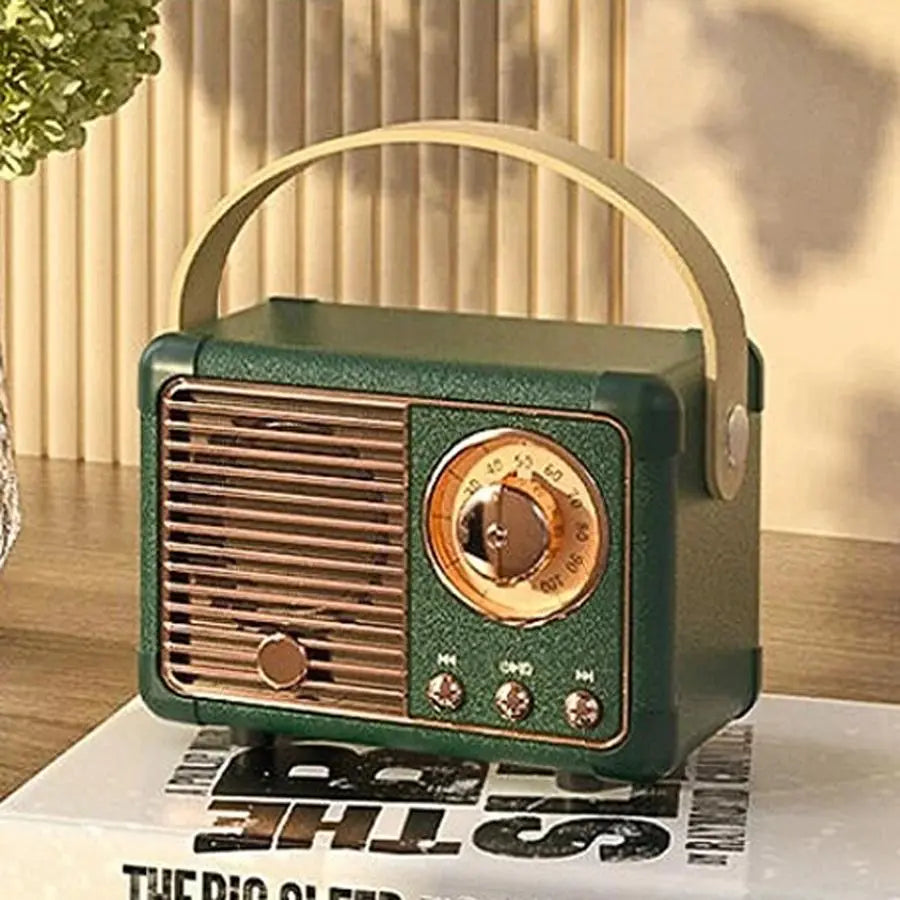 Retro Bluetooth Speaker with Portable Handle, Rechargeable Wireless Mini Speaker