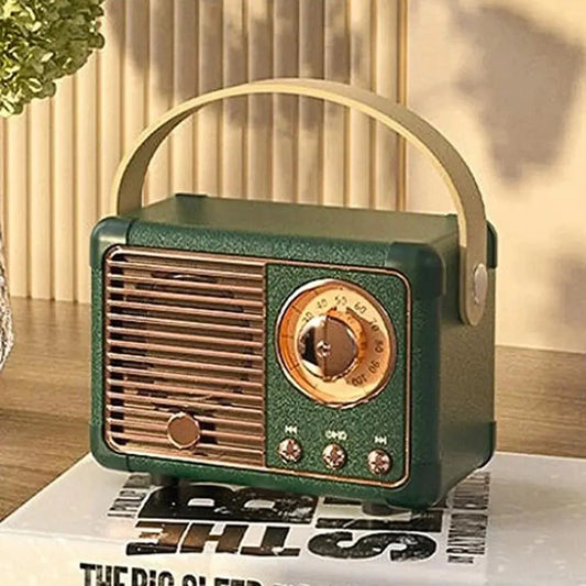 Retro Bluetooth Speaker with Portable Handle, Rechargeable Wireless Mini Speaker