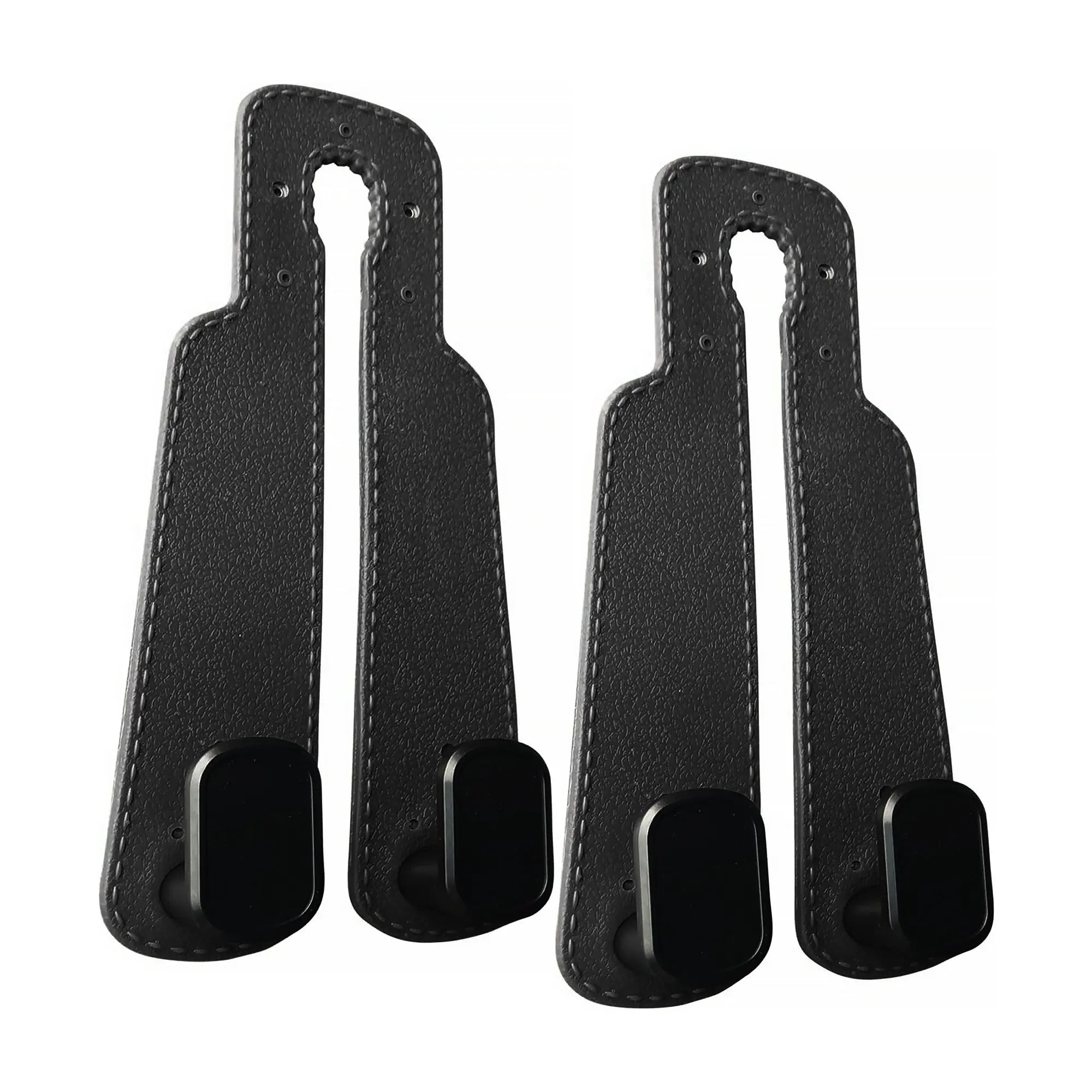4PCS Faux Leather Car Headrest Hooks: Double-Hook Organizer for Bags & Essentials