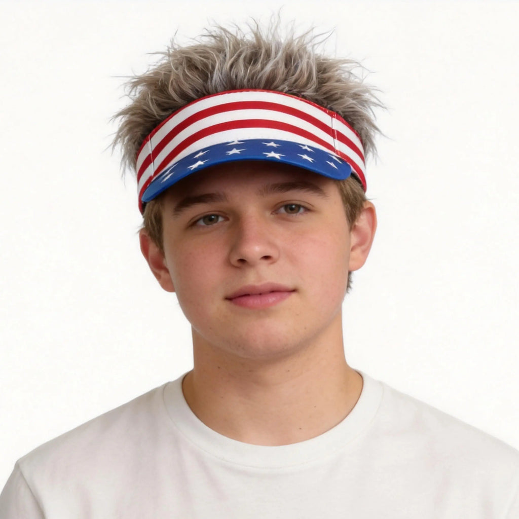 Adjustable American Flag Wig Hat for 250th Independence Day
