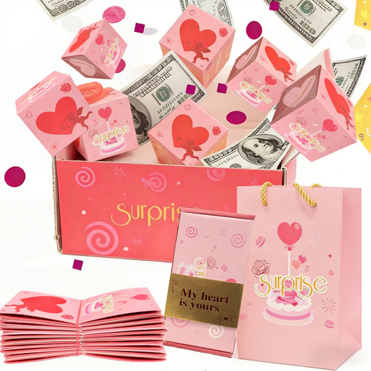 Surprise Pop-Up Gift Box, Creative Folding Bounce Red Envelope Box, Luxury Paper Explosion Gift Box for Birthday/Anniversary/Valentine's Day/Proposal