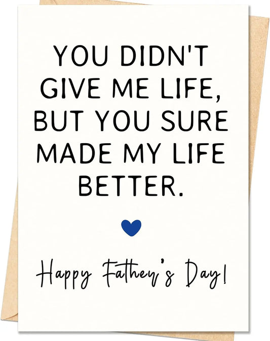Step Dad & Bonus Dad Emotional Father’s Day Appreciation Card with Envelope