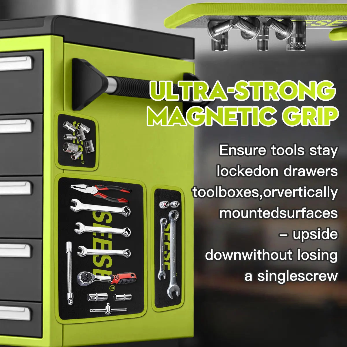 Magnetic Tool Mat Set – Flexible Non-Slip Magnetic Tray for Garage, Auto Repair & Workshop Organization
