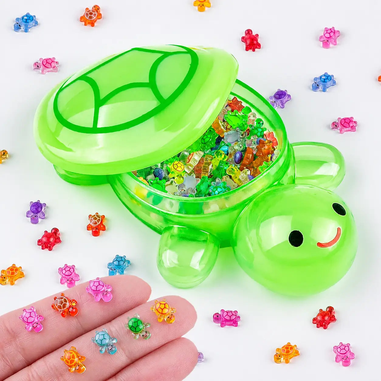 Resin Turtles - 120Pcs Tiny 0.35" Resin Turtles with 1 Pc 4.5" Resin Turtle - Glow in The Dark for Fairy Garden Dollhouse Micro Landscaping  GIft for Kids & Adults For Aquarium