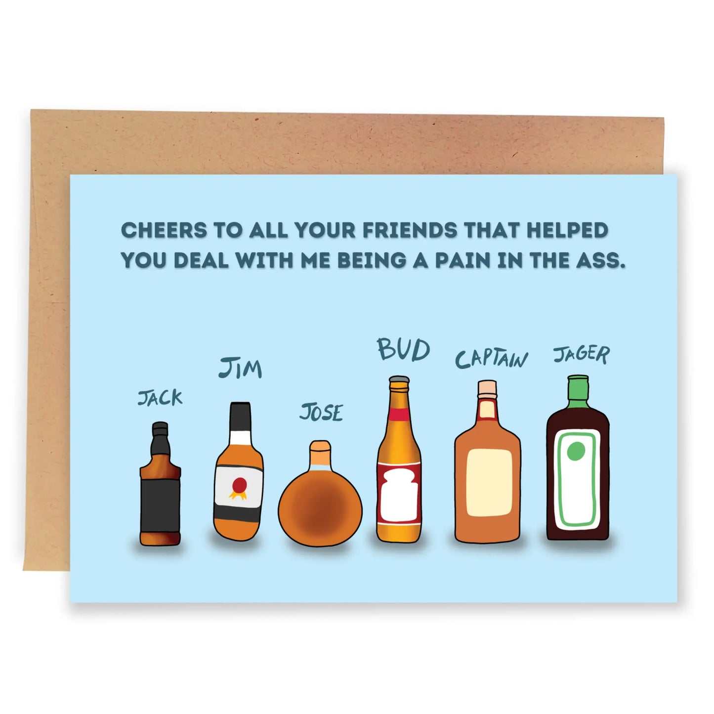 Funny Father's Day Card - 5x7 Inch Hand-Drawn Greeting Card with Envelope
