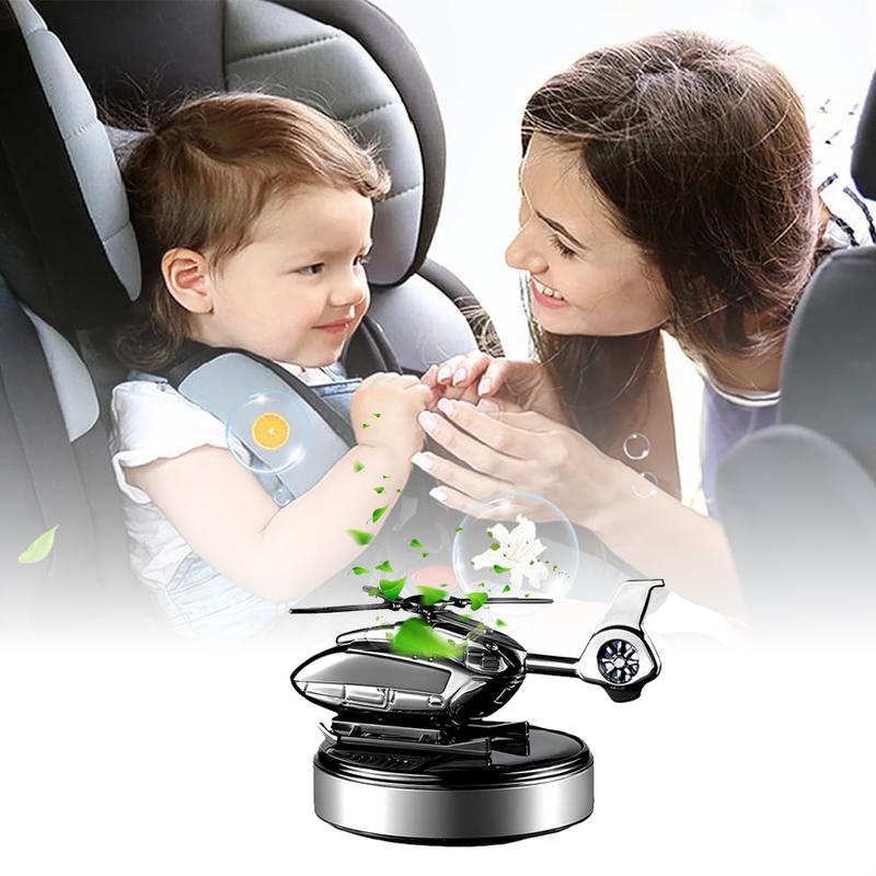 Solar-Powered Rotating Helicopter Car Aromatherapy Diffuser – Aviation Alloy Air Freshener