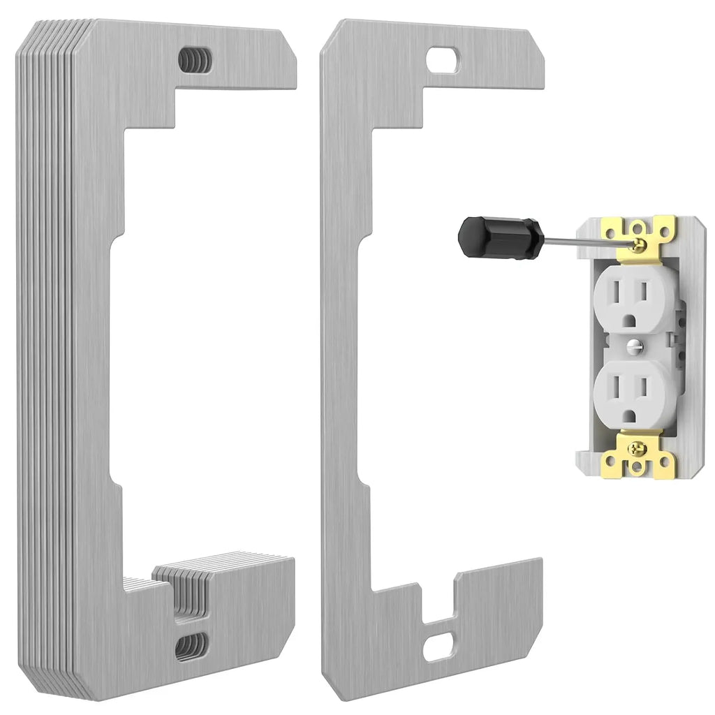 10-Piece Metal Wall Plate Spacers for Electrical Outlets – Leveling Plates to Fix Loose Outlets