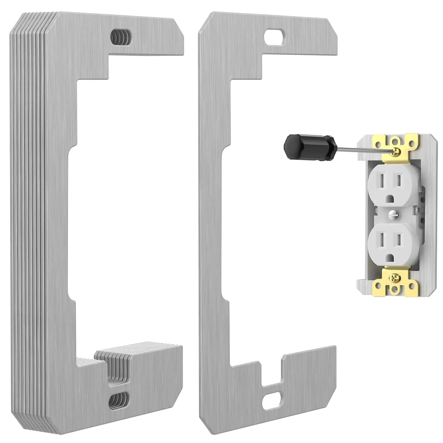 10-Piece Metal Wall Plate Spacers for Electrical Outlets – Leveling Plates to Fix Loose Outlets