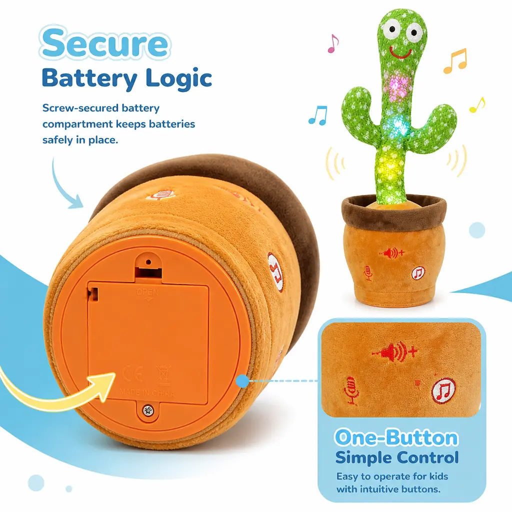 Emoin Dancing Cactus Toy,Musical Toy Interactive Toy Mimicking Repeating What You Say, Toddler childhood stuffed animal Baby Toys Easter for Baby LED Musical Toy Montessori Toys perfect present memorable gift Dealsforyoudays