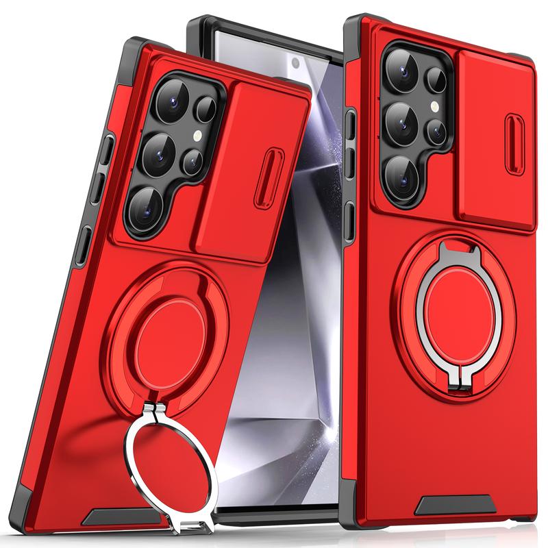 MagSafe Magnetic Ring Slide Camera Lens Shield Shockproof Case for Samsung Galaxy S26 Ultra