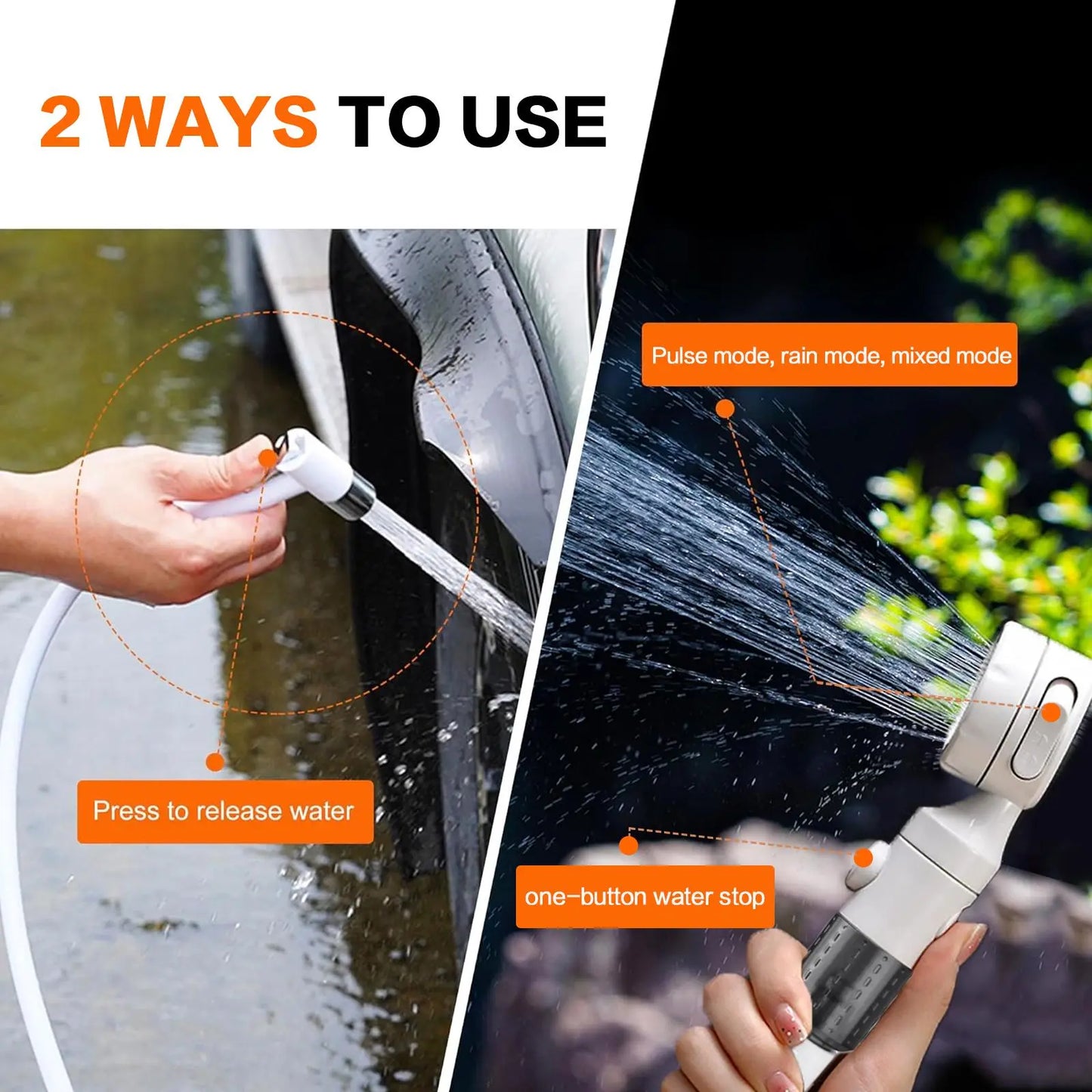 Rechargeable Portable Camping Shower Kit – Outdoor Shower Pump for Travel, Pets & Garden