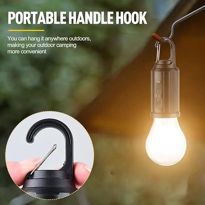 1/2/4 PCS Rechargeable Solar LED Light Bulbs with Waterproof Clip Hook, Solar Outdoor Lights, Portable Camping Gear for Hiking & Emergency Use