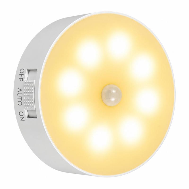 USB Rechargeable Motion Sensor Magnetic Night Light for Kitchen & Closet