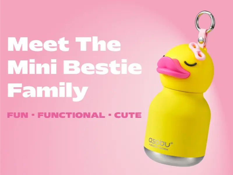 Mini Duck Insulated Water Bottle – Cute Portable Thermos Cup with Keychain Strap