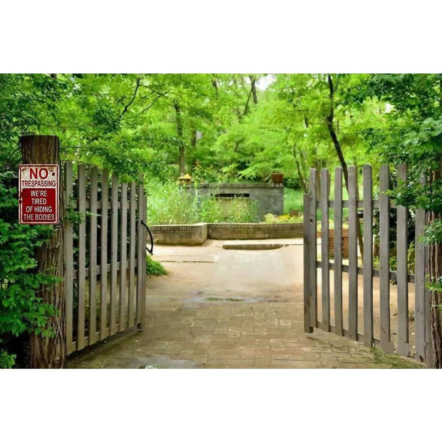 Metal Signs 8 inch x 12 inch No Trespassing We're Tired of Hiding The Bodies no trespassing Signs After Street Signs