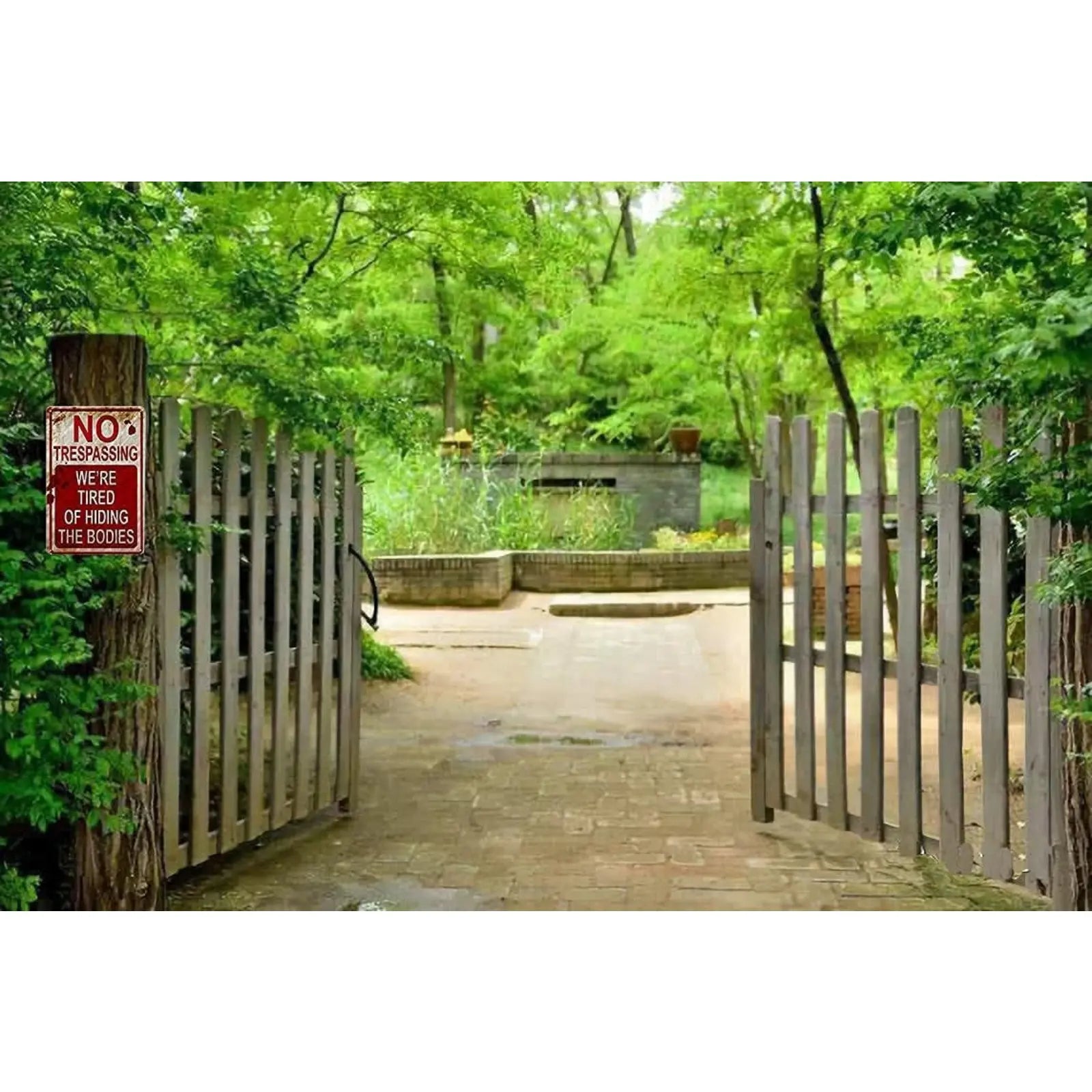 Metal Signs 8 inch x 12 inch No Trespassing We're Tired of Hiding The Bodies no trespassing Signs After Street Signs