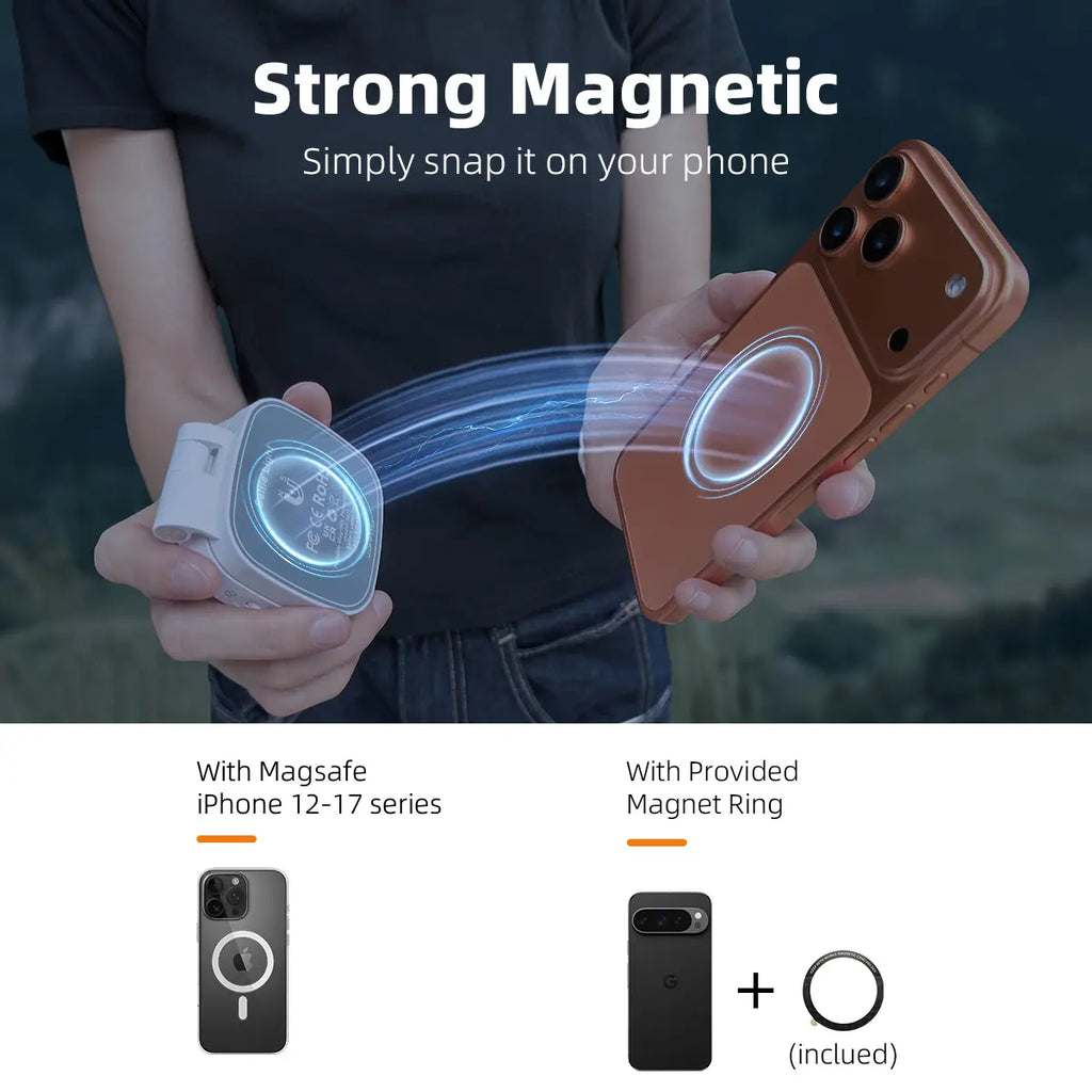 Weilisi MagSafe Magnetic Ring Light with Mirror – Rechargeable LED Selfie Light for iPhone 17 Pro Max