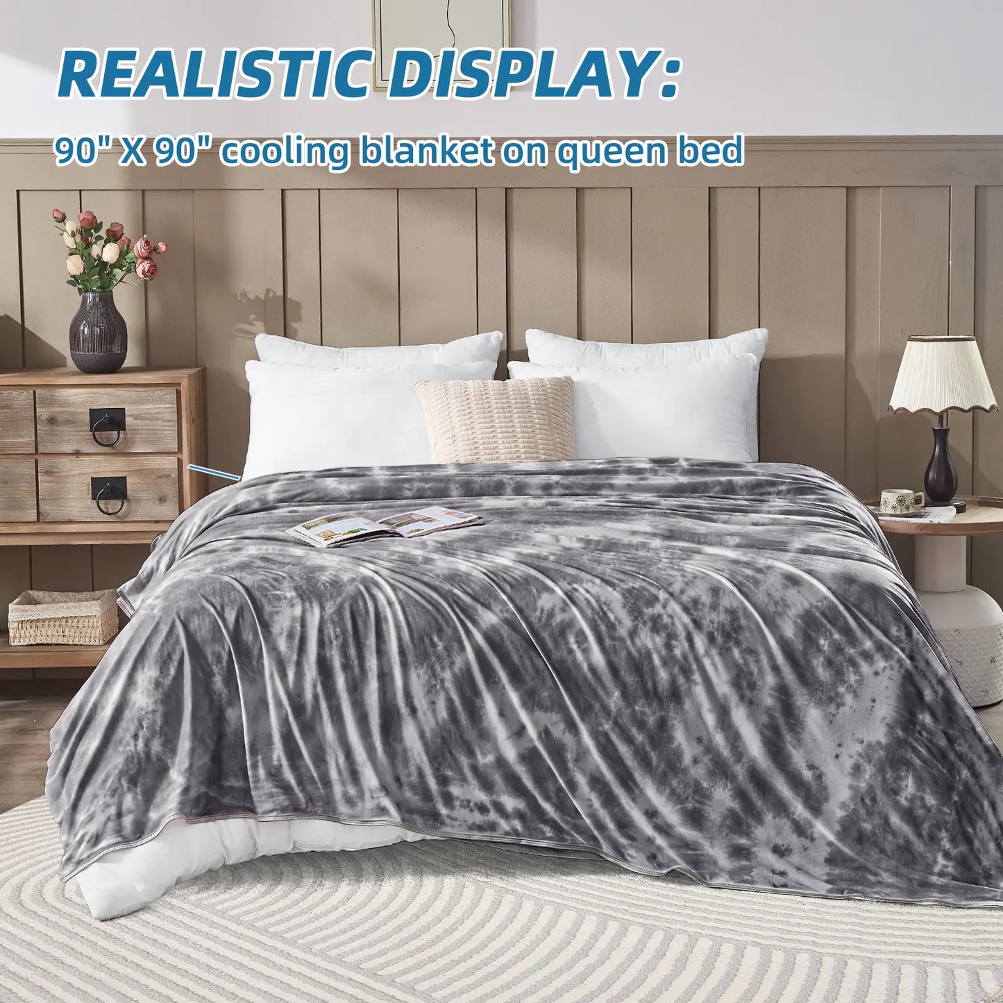【Summervibes】Inhand Cooling Blanket Queen Size, Summer Blankets for Hot Sleepers & Night Sweat, Thin Blanket Cold Cool Lightweight Cooling Blanket for Couch Bed,Breathable Cooling Blanket,Light Blanket for Hot Sleepers,Comfy Bedding,Gift for Summer