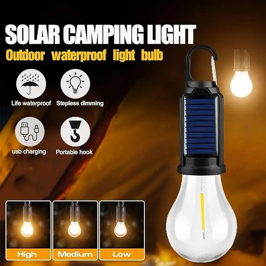 1/2/4 PCS Rechargeable Solar LED Light Bulbs with Waterproof Clip Hook, Solar Outdoor Lights, Portable Camping Gear for Hiking & Emergency Use
